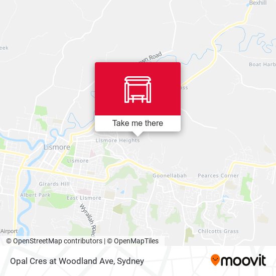 Opal Cres at Woodland Ave map