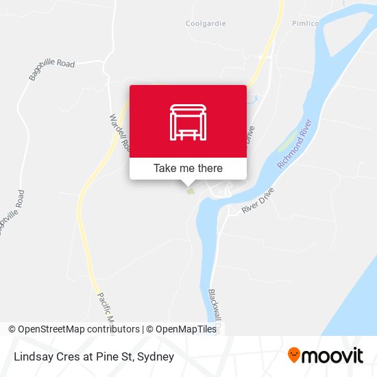 Lindsay Cres at Pine St map