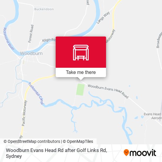 Woodburn Evans Head Rd after Golf Links Rd map