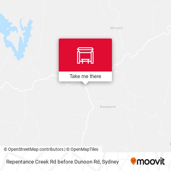 Repentance Creek Rd before Dunoon Rd map