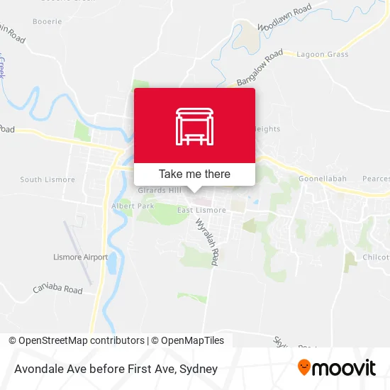 Avondale Ave before First Ave map