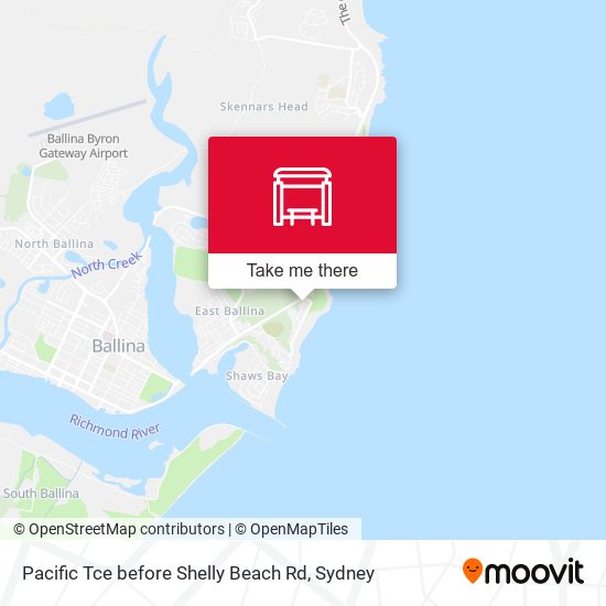 Pacific Tce before Shelly Beach Rd map