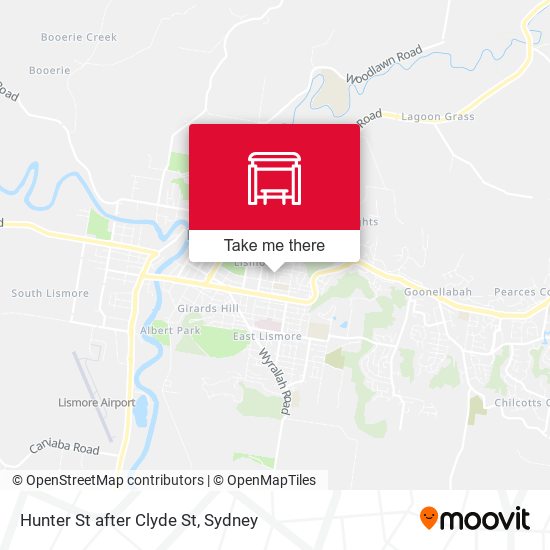 Hunter St after Clyde St map