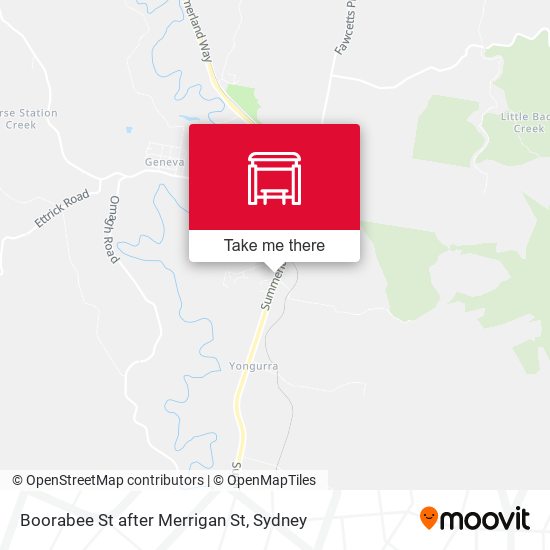 Boorabee St after Merrigan St map