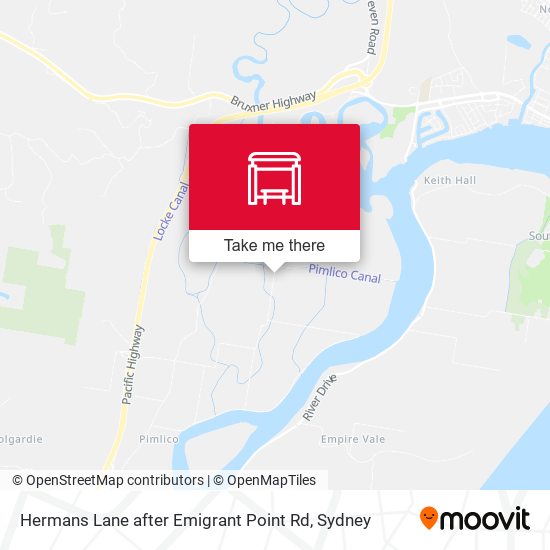 Hermans Lane after Emigrant Point Rd map