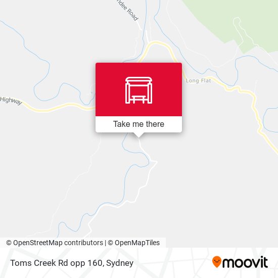 Toms Creek Rd opp 160 map