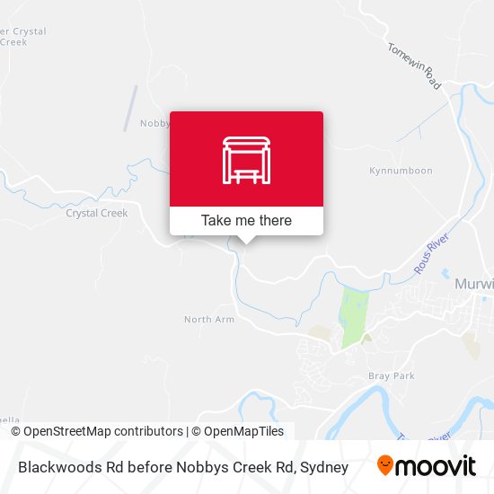 Blackwoods Rd before Nobbys Creek Rd map