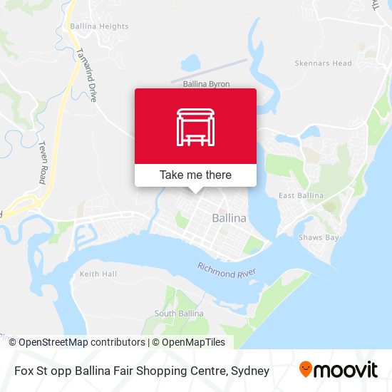 Fox St opp Ballina Fair Shopping Centre map