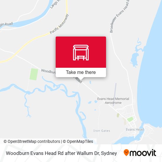 Woodburn Evans Head Rd after Wallum Dr map