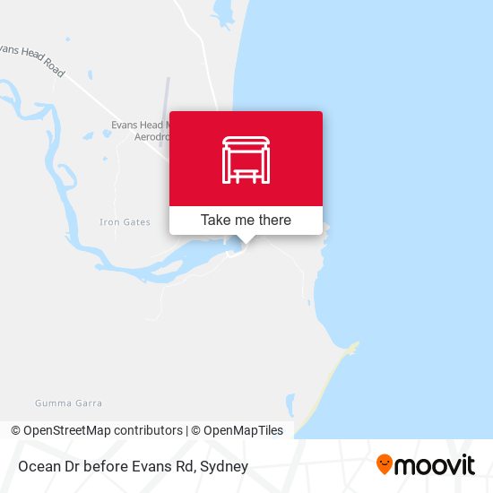 Ocean Dr before Evans Rd map