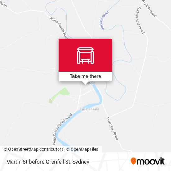 Martin St before Grenfell St map