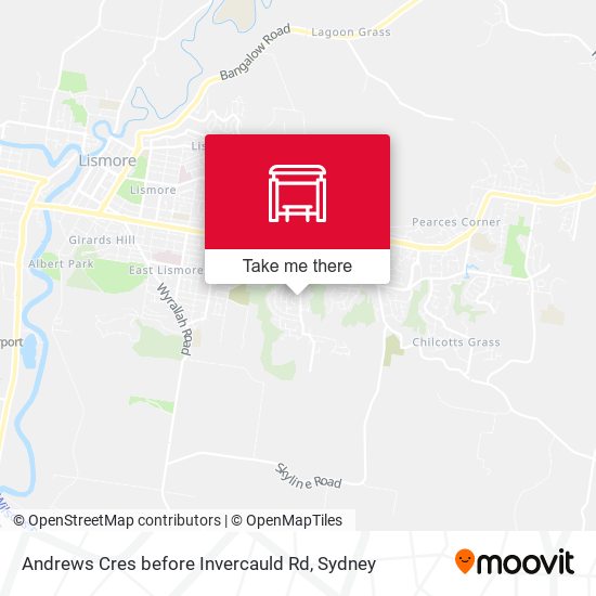 Andrews Cres before Invercauld Rd map