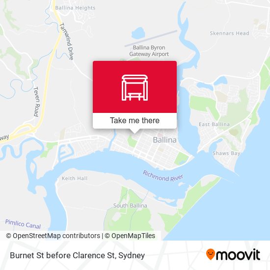 Burnet St before Clarence St map