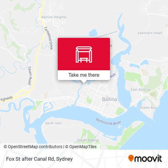 Fox St after Canal Rd map