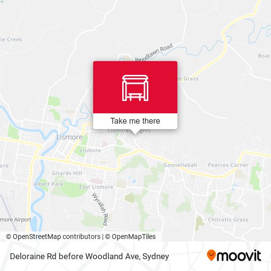 Deloraine Rd before Woodland Ave map