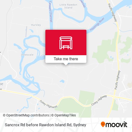 Sancrox Rd before Rawdon Island Rd map