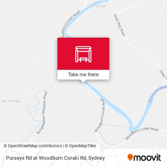 Purseys Rd at Woodburn Coraki Rd map