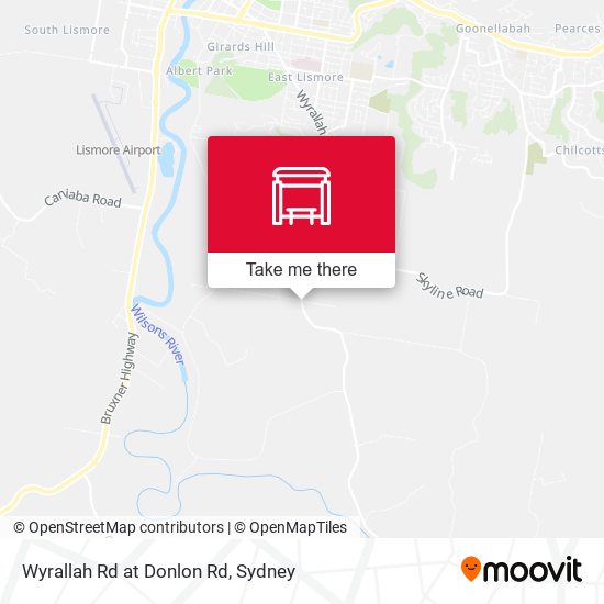 Wyrallah Rd at Donlon Rd map
