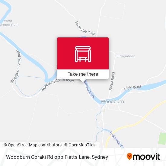 Woodburn Coraki Rd opp Fletts Lane map