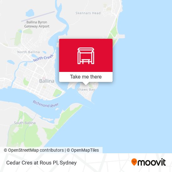 Cedar Cres at Rous Pl map