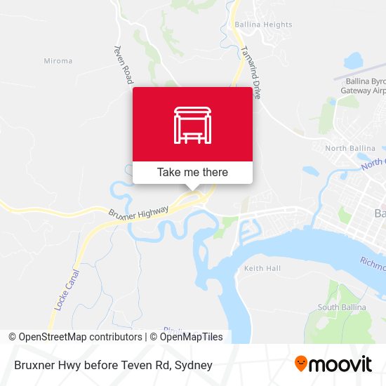 Bruxner Hwy before Teven Rd map