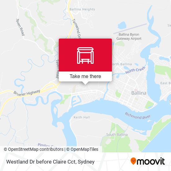 Westland Dr before Claire Cct map