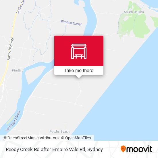 Reedy Creek Rd after Empire Vale Rd map