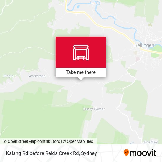Kalang Rd before Reids Creek Rd map