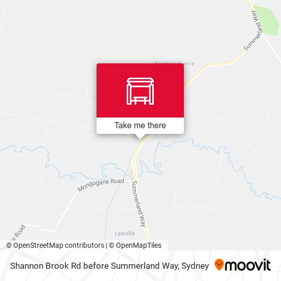 Shannon Brook Rd before Summerland Way map