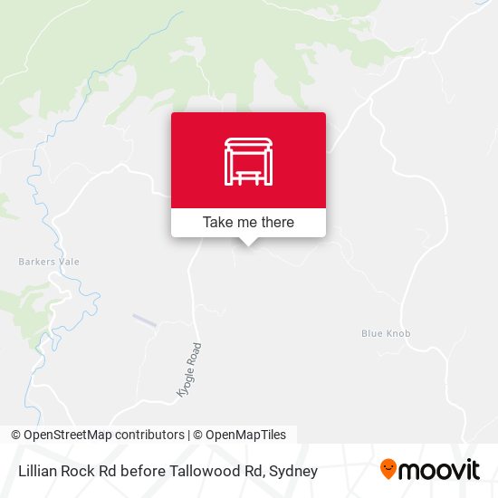 Lillian Rock Rd before Tallowood Rd map