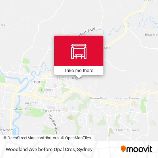 Woodland Ave before Opal Cres map
