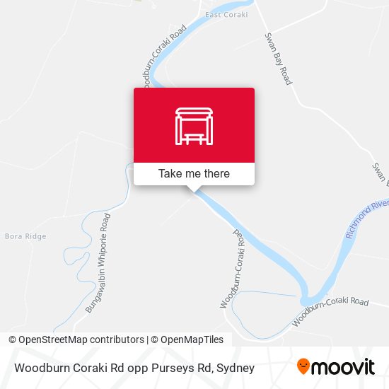 Woodburn Coraki Rd opp Purseys Rd map
