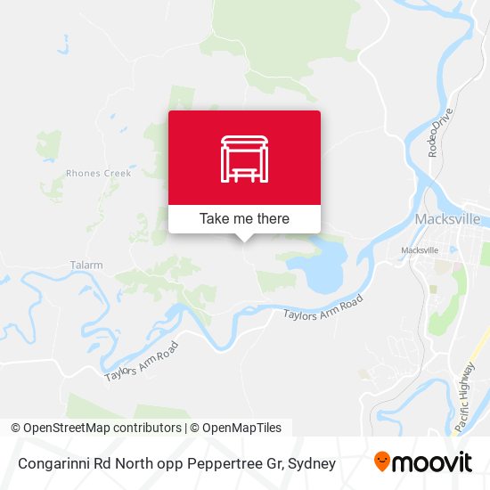 Congarinni Rd North opp Peppertree Gr map