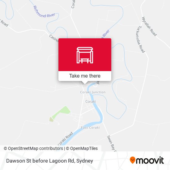 Dawson St before Lagoon Rd map