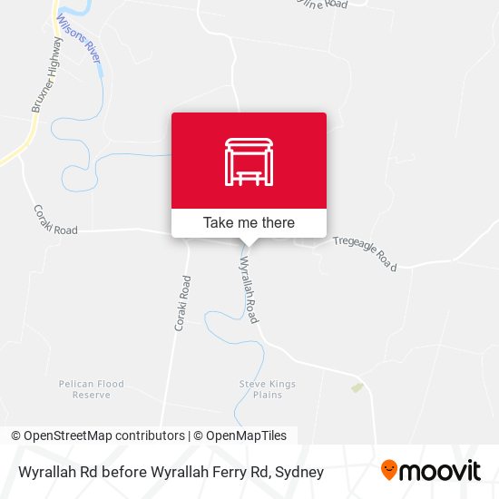 Wyrallah Rd before Wyrallah Ferry Rd map