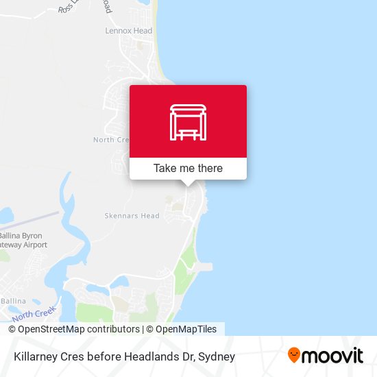 Killarney Cres before Headlands Dr map