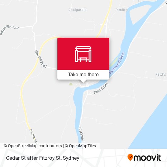 Cedar St after Fitzroy St map