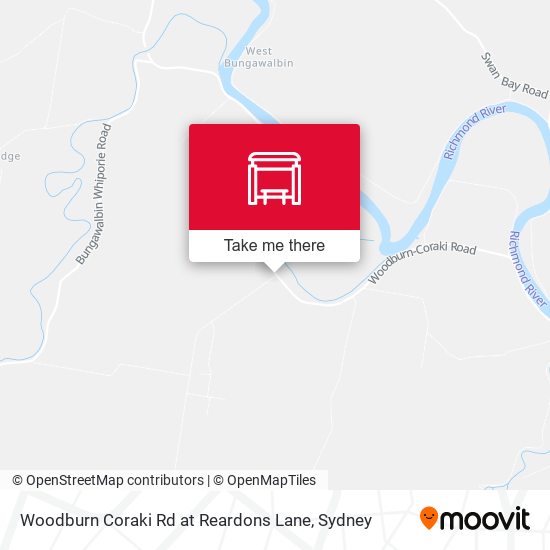 Woodburn Coraki Rd at Reardons Lane map