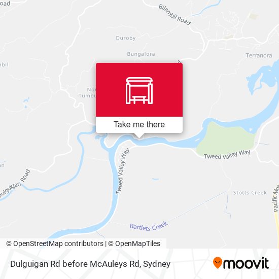 Dulguigan Rd before McAuleys Rd map