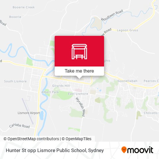 Hunter St opp Lismore Public School map