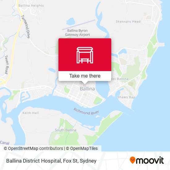 Ballina District Hospital, Fox St map