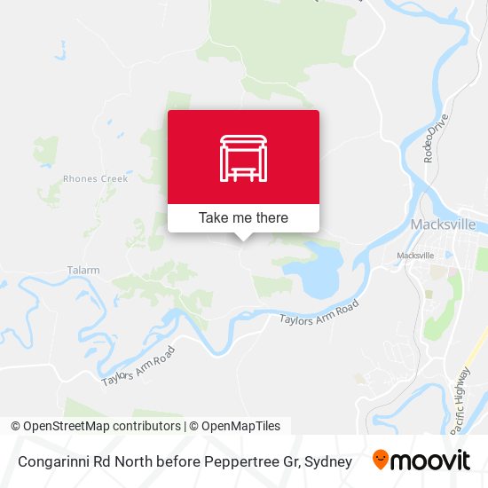 Congarinni Rd North before Peppertree Gr map