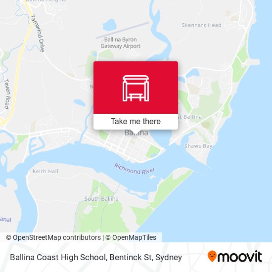 Ballina Coast High School, Bentinck St map