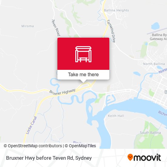 Bruxner Hwy before Teven Rd map