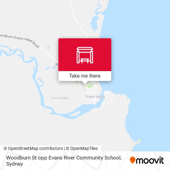Woodburn St opp Evans River Community School map
