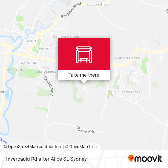 Invercauld Rd after Alice St map