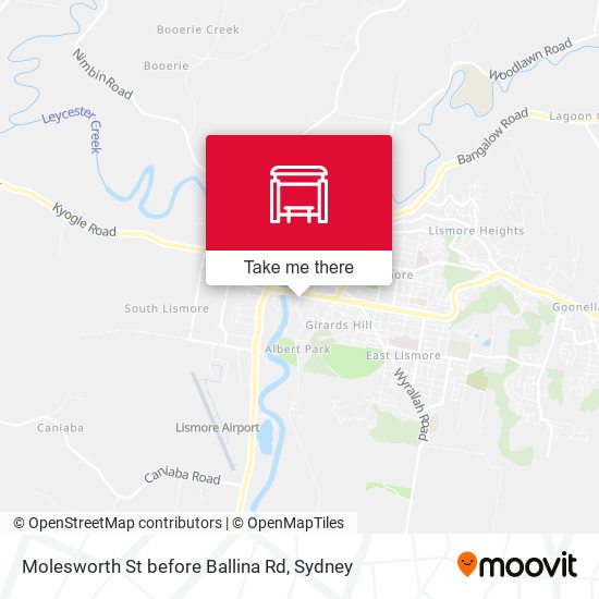 Molesworth St before Ballina Rd map