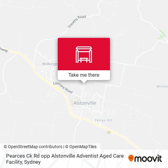 Pearces Ck Rd opp Alstonville Adventist Aged Care Facility map