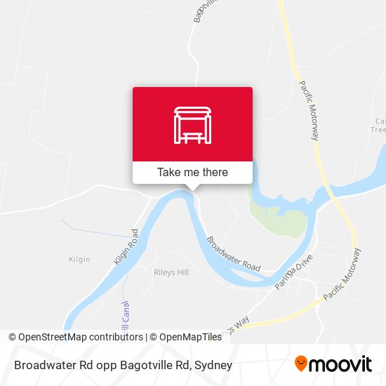 Broadwater Rd opp Bagotville Rd map