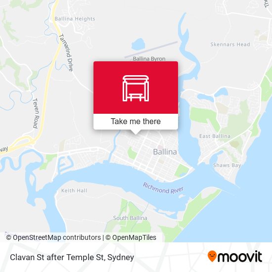 Clavan St after Temple St map